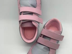baby bare shoes barefoot febo sneakers grey pink siva podrazka