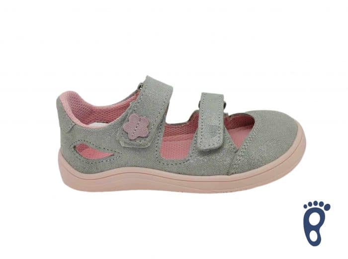 Baby Bare Shoes - Febo - Joy - Grey/Pink 1