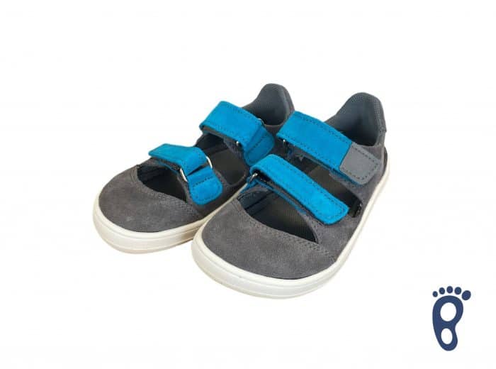 Baby Bare Shoes - Febo - Joy - Grey/Tyrkys 2