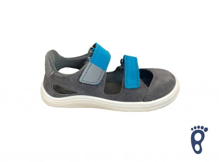 Baby Bare Shoes - Febo - Joy - Grey/Tyrkys 1