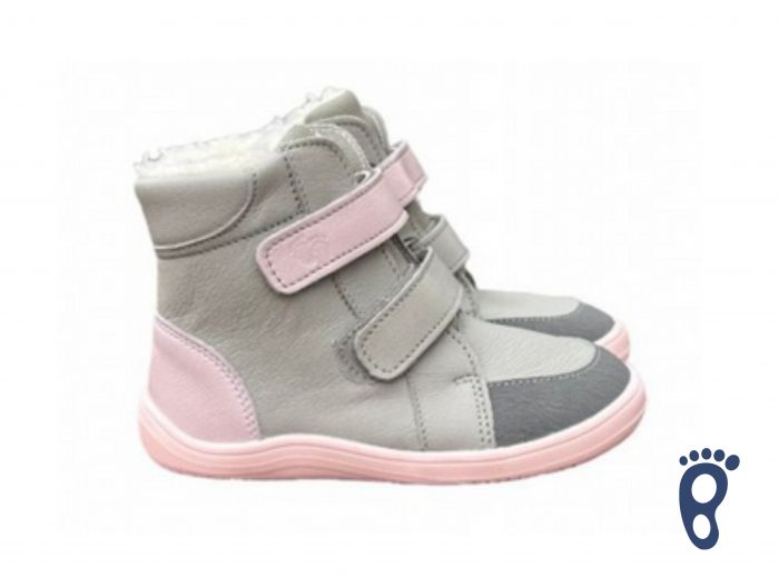 Baby Bare Shoes - FEBO WINTER - Grey/Pink - Asfaltico 1