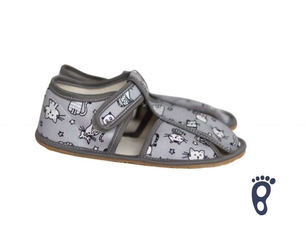 Baby Bare Shoes Papučky Grey Cat • Bosáčik