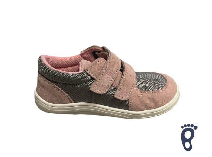 Baby Bare Shoes - FEBO Sneakers - Grey/Pink 2 1