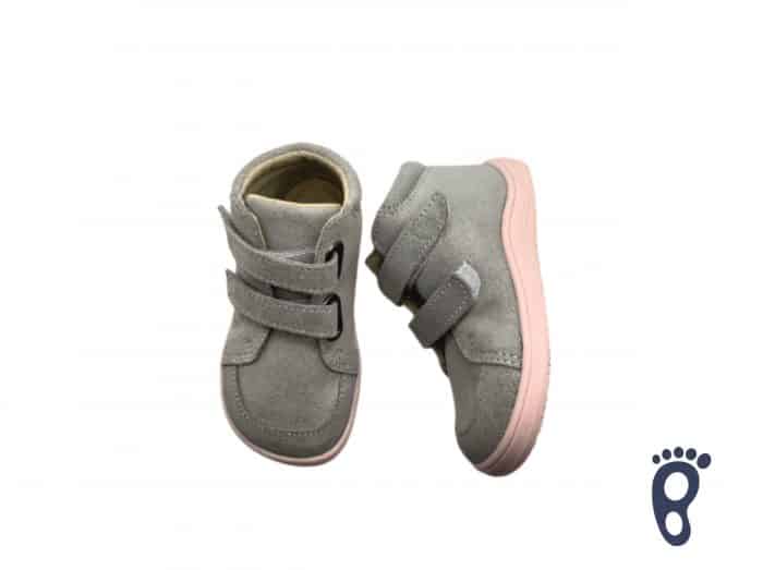 Baby Bare Shoes - FEBO FALL - Grey/Pink - Velúrová koža 4