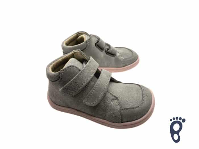 Baby Bare Shoes - FEBO FALL - Grey/Pink - Velúrová koža 2