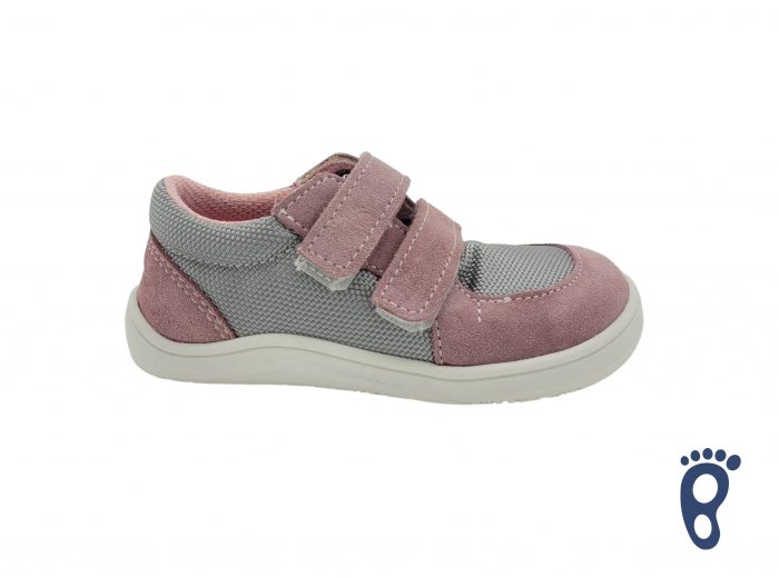 Baby Bare Shoes - FEBO Sneakers - Grey Pink 1 1