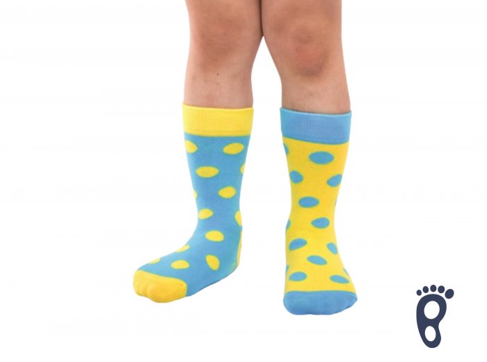 CrazyStep - Ponožky - Modro-žlté bodky 1