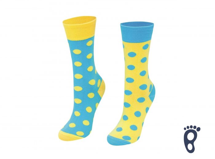 CrazyStep - Ponožky - Modro-žlté bodky 3