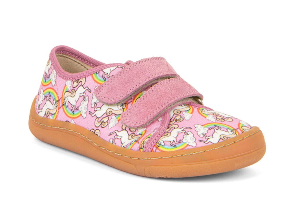 froddo barefoot canvas white pink unicorn detske tenisky jednorozec
