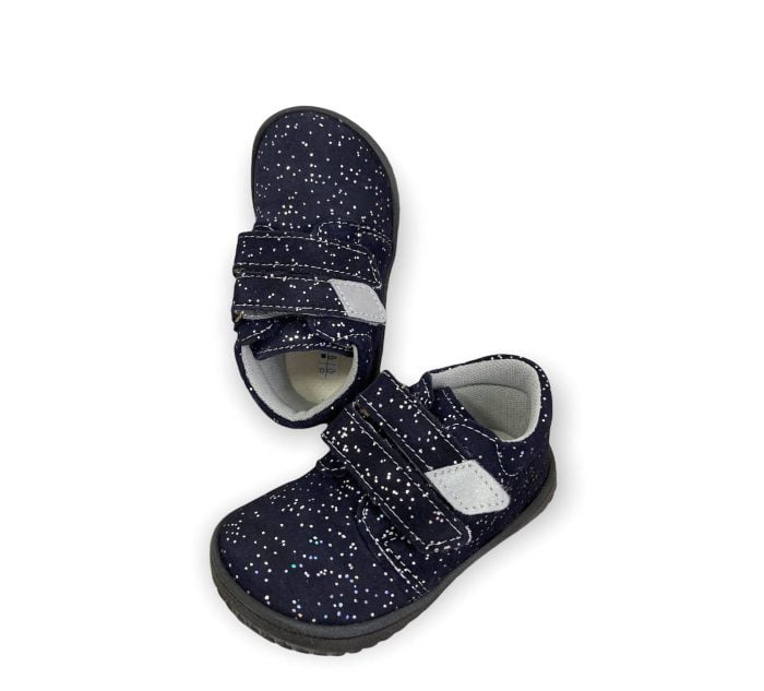 jonap b1 celokozene barefoot topanky pre deti modre trblietky dievcenske
