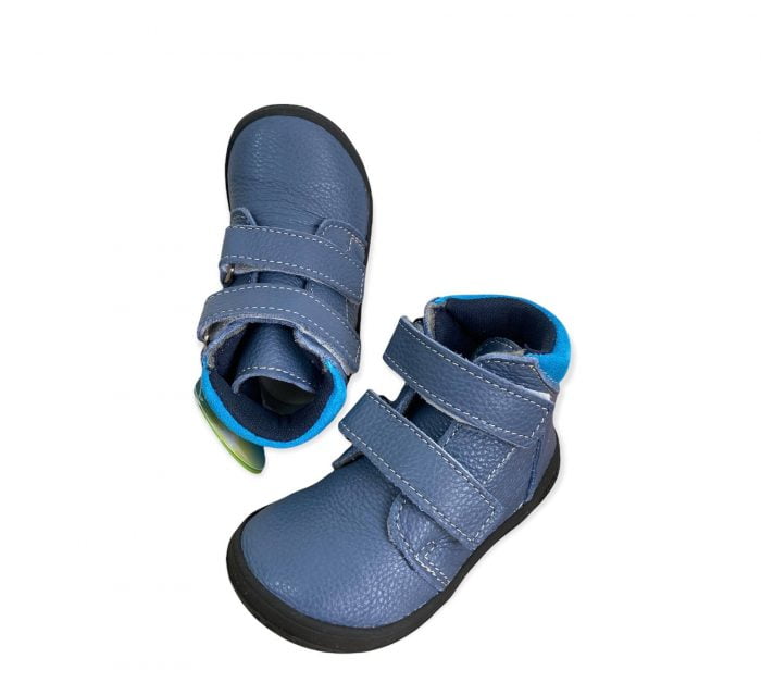 jonap b2MV modra tyrkysova detske barefoot topanky kozene