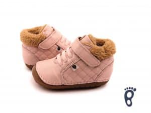 old soles quilt powder pink detske barefoot kozene zateplene topanky